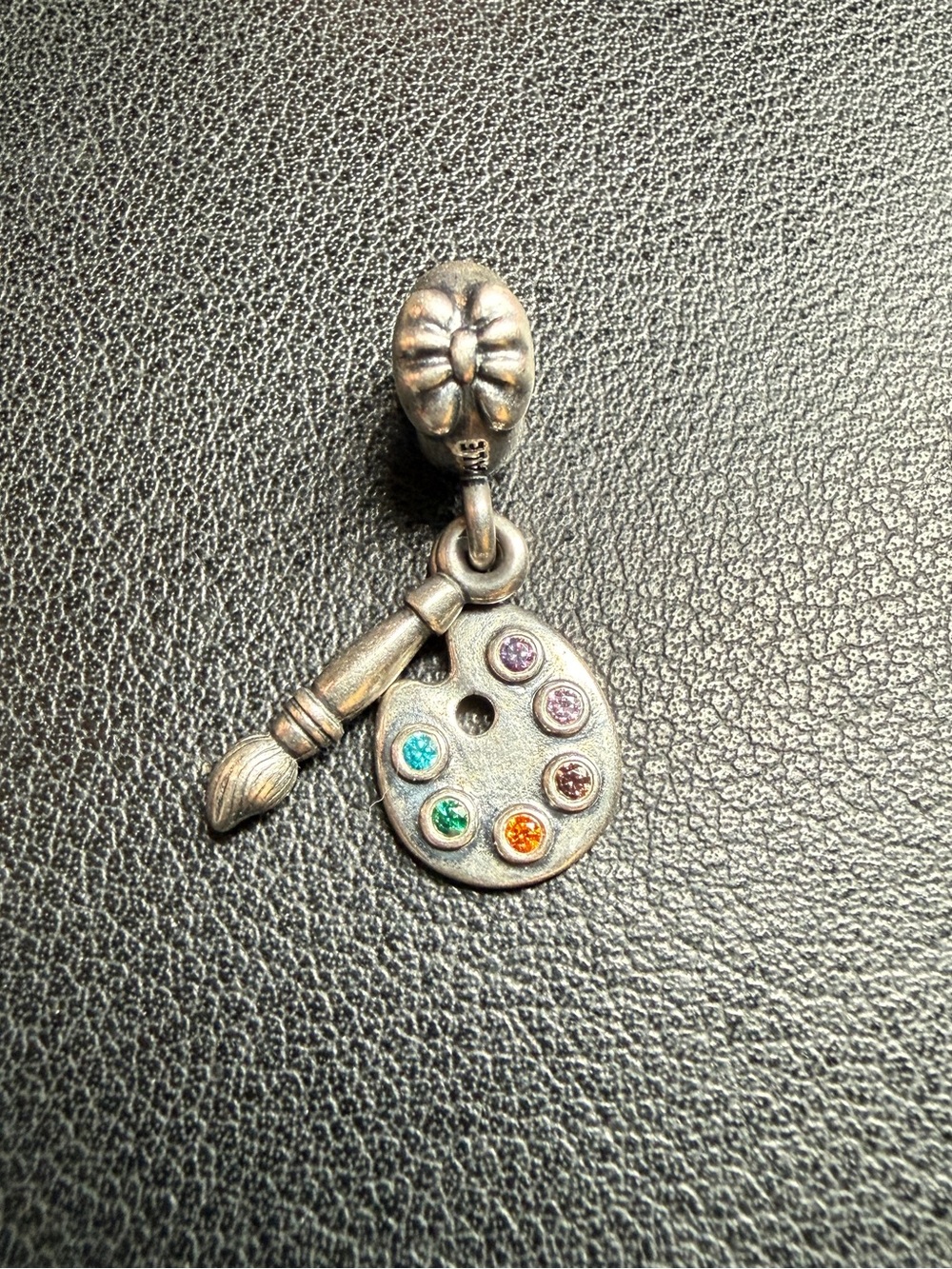 AUTHENTIC PANDORA S925 ALE Artist Palette & Paint Brush Dangle Charm 791268CZMX